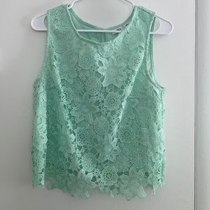 Sea foam Green Lace Top